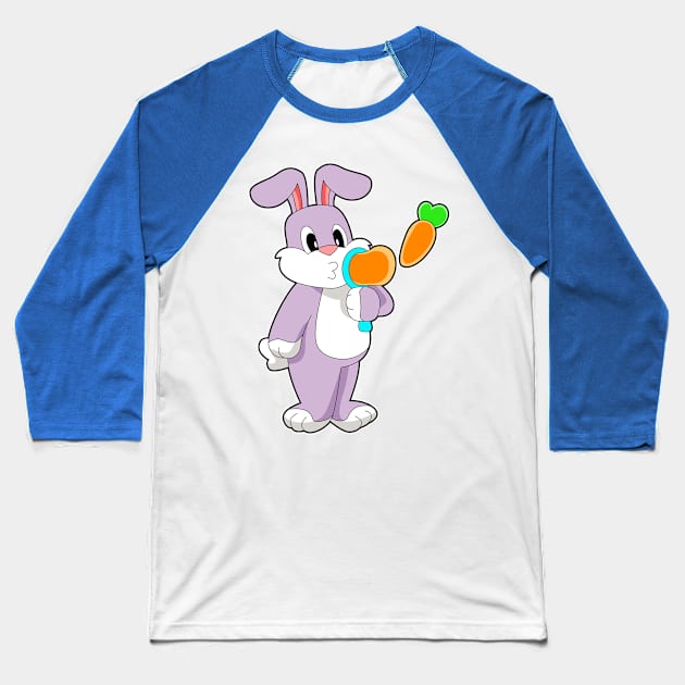 Rabbit Soap bubbles Carrot Baseball T-Shirt by Markus Schnabel